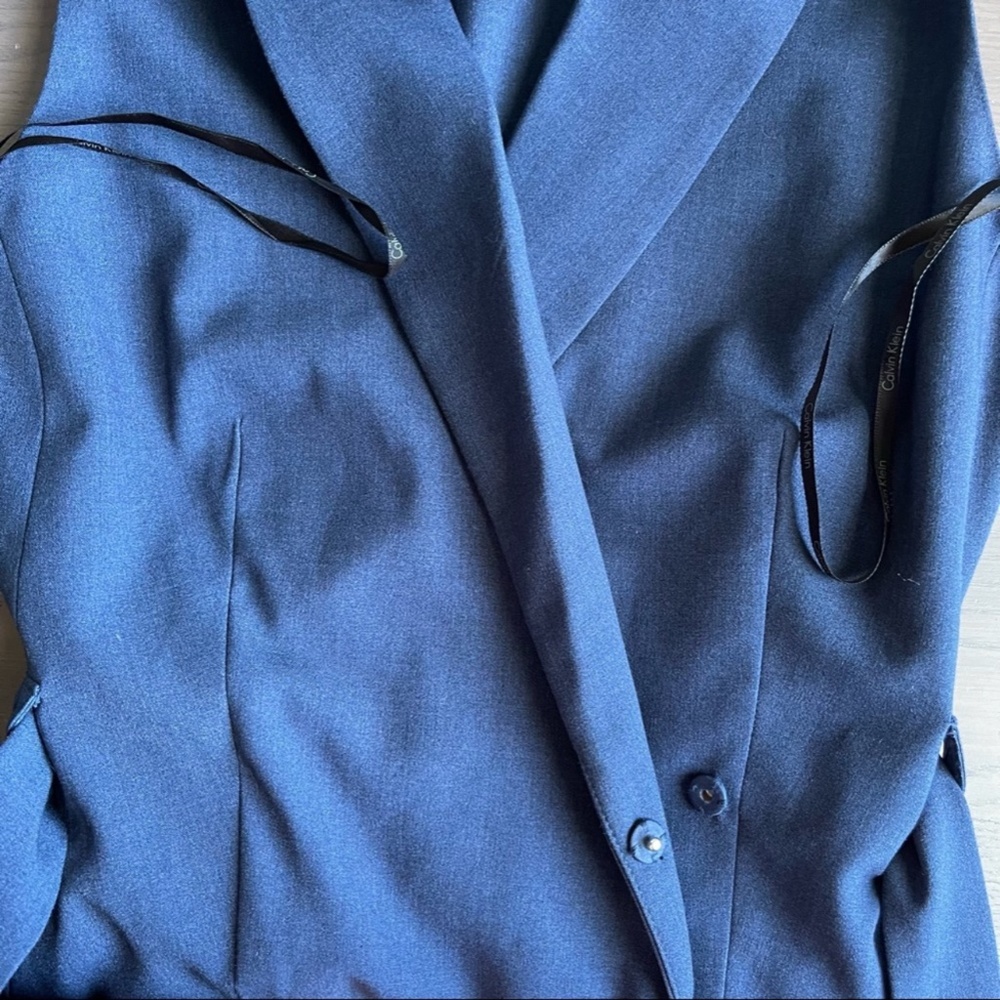 New with Tag Calvin Klein Blue belted Shirt Dress - Picture 6 of 7